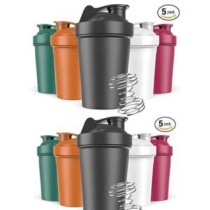 JEELA SPORTS *10 PACK * Protein Shaker Bottles for Protein Mixes 20 OZ